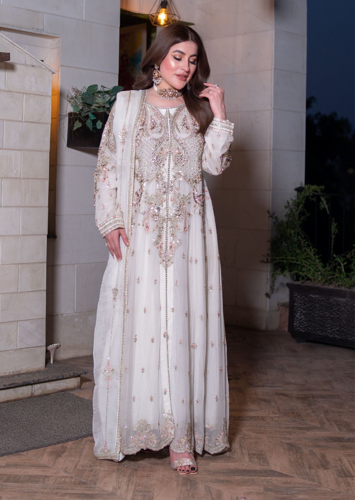 ARWS-06- Cream - Readymade - ARW Chiffon Collection 2025 - Memsaab Online