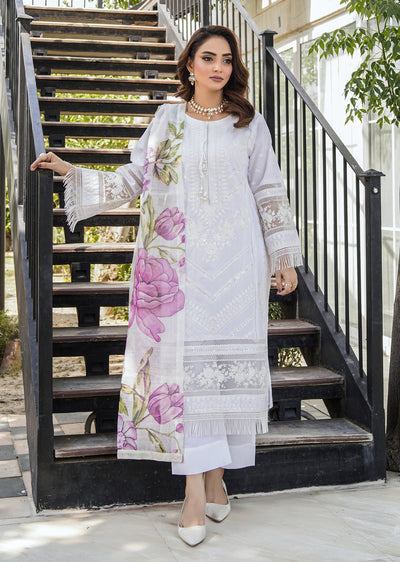 ATR-1129 - Offwhite - Sehrish B Lux Cotton - Memsaab Online