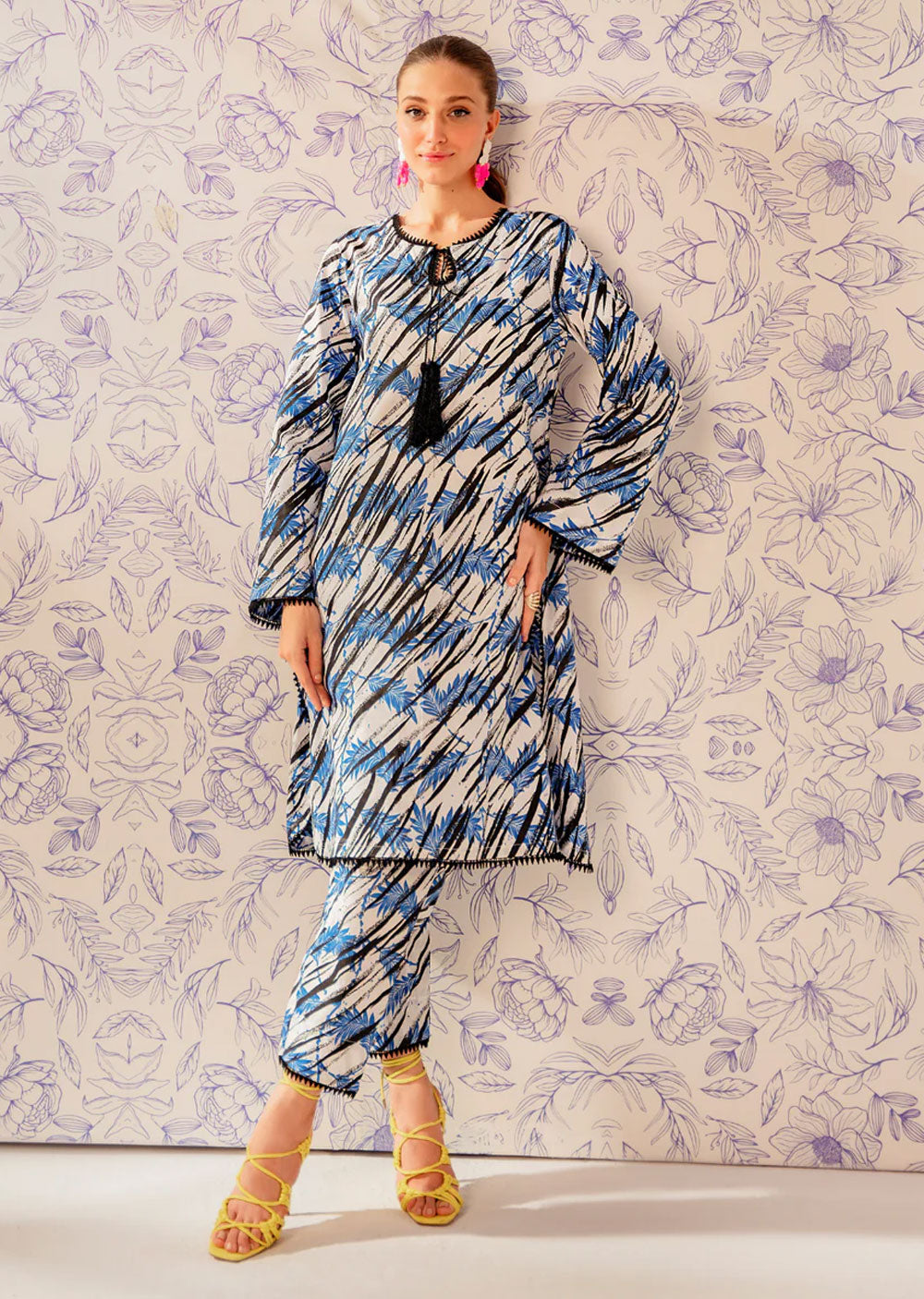 Azure Dreams Readymade 2 Piece Cotton Lawn Suit - Memsaab Online