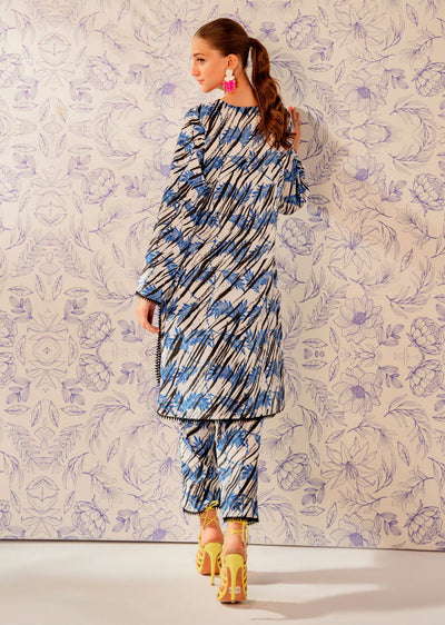 Azure Dreams Readymade 2 Piece Cotton Lawn Suit - Memsaab Online