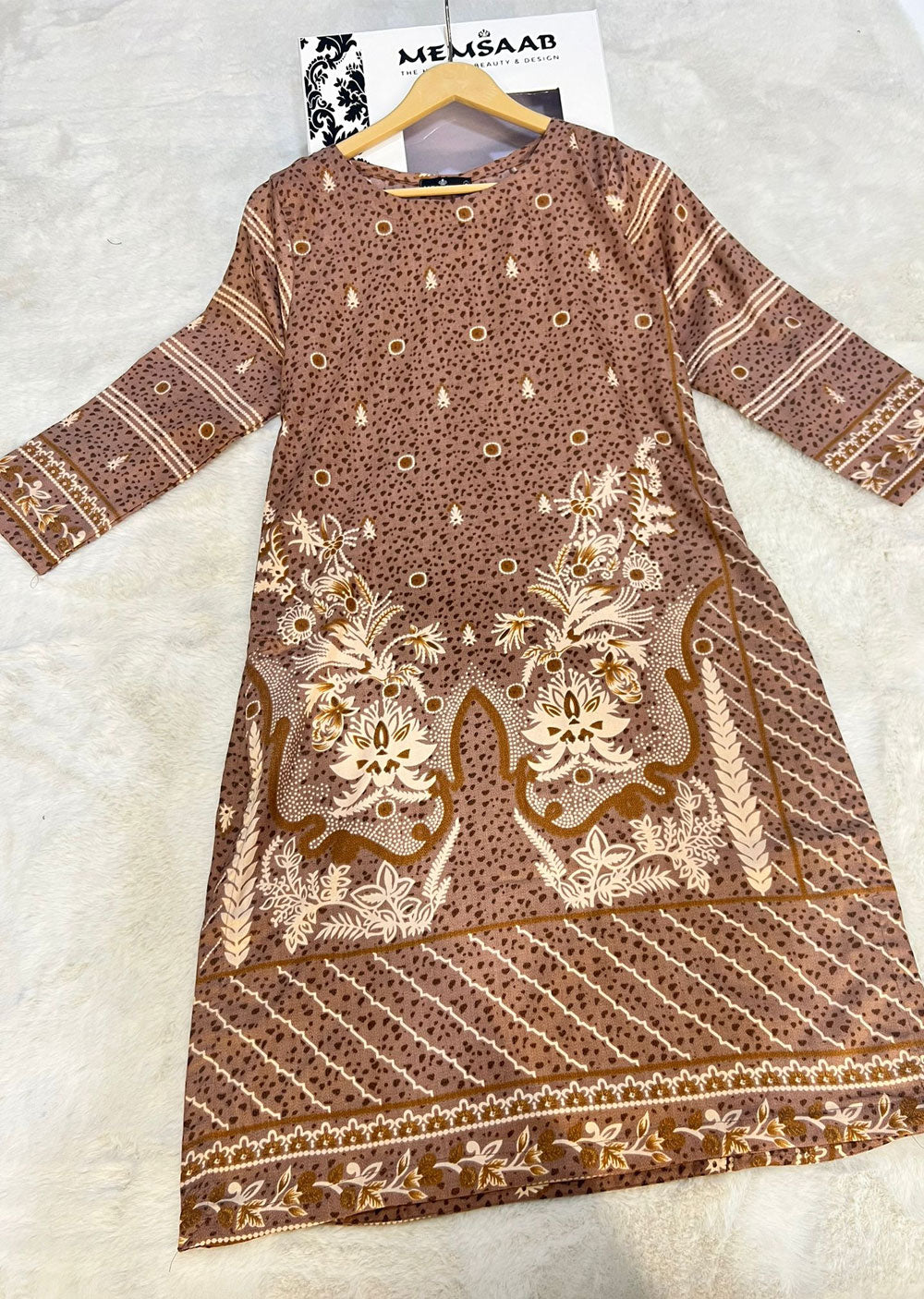 AMT45015-B Readymade Winter Dhanak Kurti - Memsaab Online