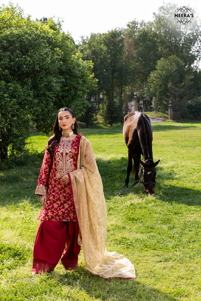 HSS-352- Readymade LUCERA MAROON FARSHI Heeras Suit - Memsaab Online