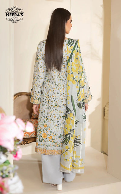 HSS-347- Readymade BEIGE CELESTIAL PRINT Heeras Suit - Memsaab Online