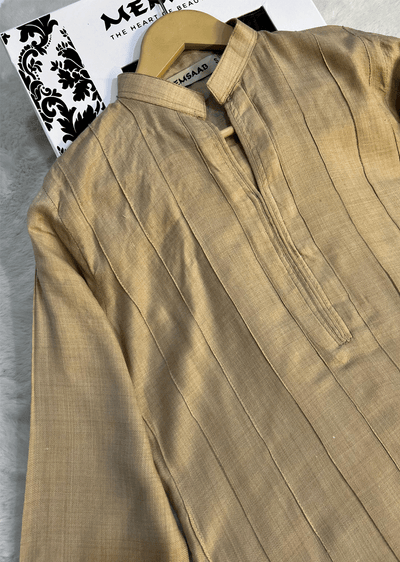 SMR3114- Beige wool winter suit Suit - Memsaab Online