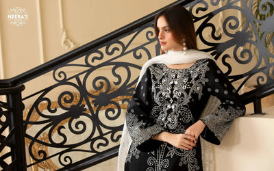 HSS-350- Readymade BLACK REGAL MOTIFS Heeras Suit - Memsaab Online