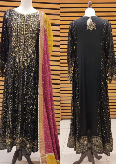 AL-3864 Readymade Black Ally's Dress - Memsaab Online