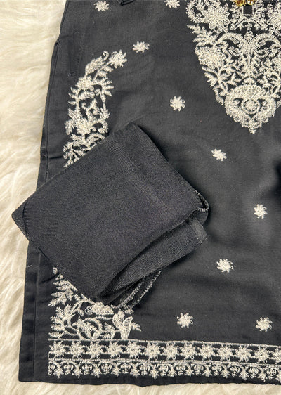 HK271 Jabeen - Black Linen Oufit - Memsaab Online