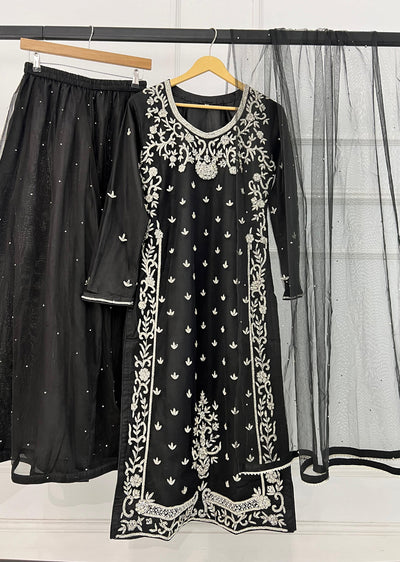 RH2105 Reha - Black Fancy Net Outfit - Memsaab Online