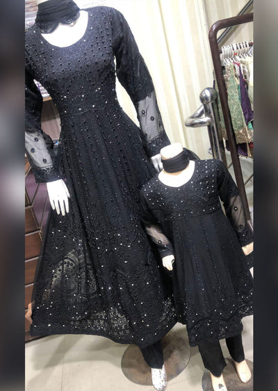 SHAZ6561 black Readymade Mother & Daughter Dress - Memsaab Online
