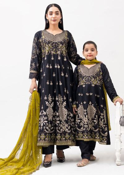 RGZ4019 Readymade Black Linen Dress Mummy and Me - Memsaab Online