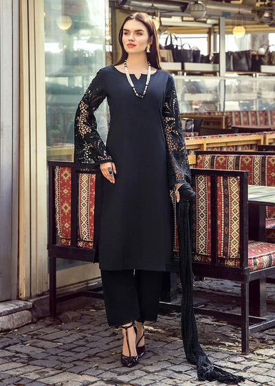 F-132- Black - Readymade - Basics by Khuda Baksh Creations 2024 - Memsaab Online