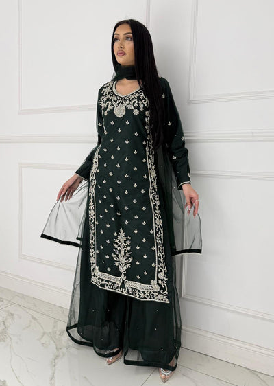 RH2105 Reha -Green Fancy Net Outfit - Memsaab Online