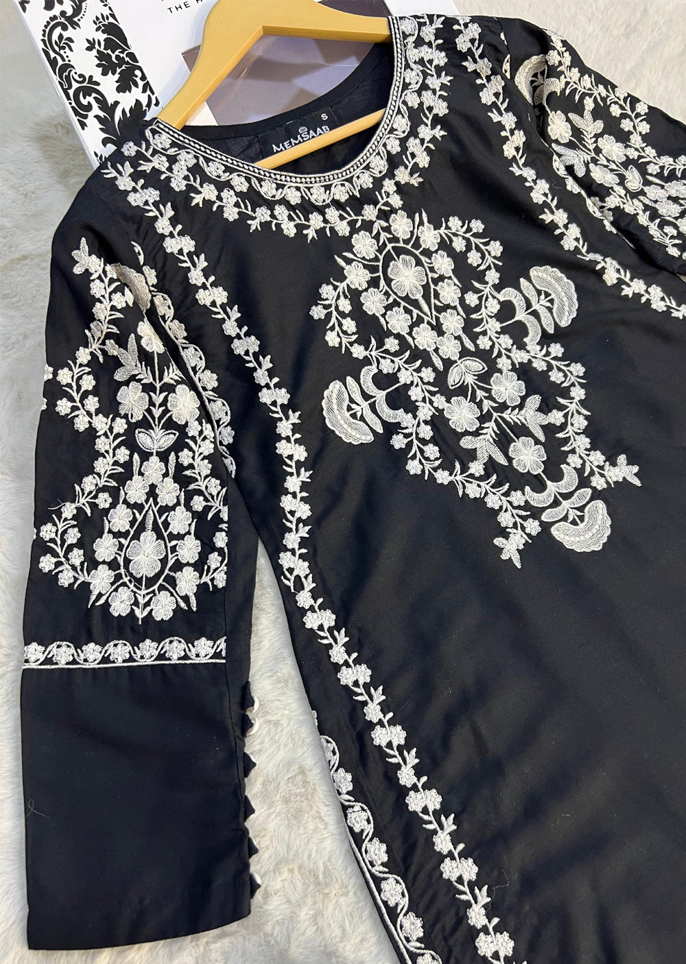 HK280 - Zareen - Black Linen Outfit - Memsaab Online