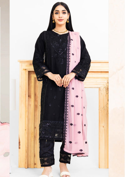 RGZ4018 Readymade Black/Pink Chiffon suit Mummy and Me - Memsaab Online