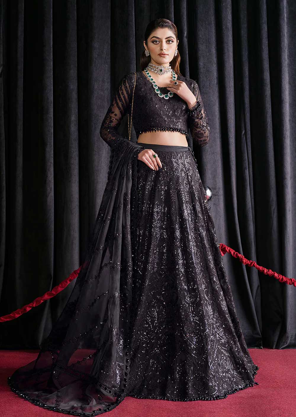 STR-03 - Black Swan - Unstitched - Starlet Collection by Afrozeh 2023 - Memsaab Online