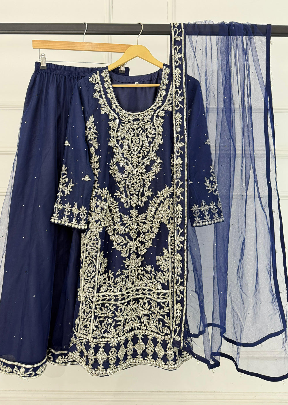 RH2111 Aaina - Navy Fancy Net Outfit - Memsaab Online