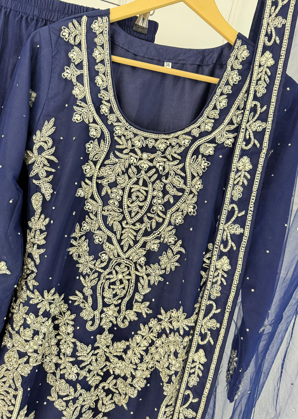 RH2111 Aaina - Navy Fancy Net Outfit - Memsaab Online