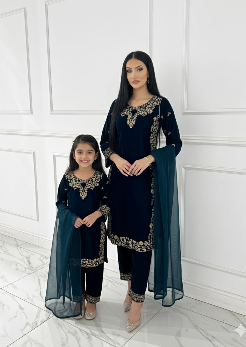 BPH-205 - Readymade Velvet Suit Mummy n Me - Memsaab Online