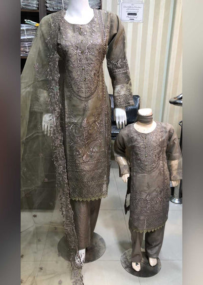 SHAZ6574 Brown Readymade Mother & Daughter Dress - Memsaab Online