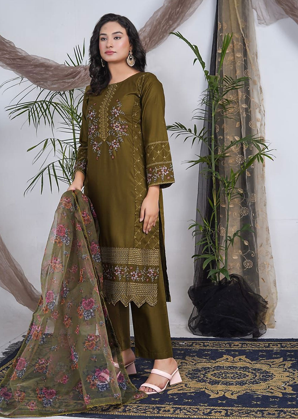 ASK804-B Readymade Cotton Suit - Memsaab Online