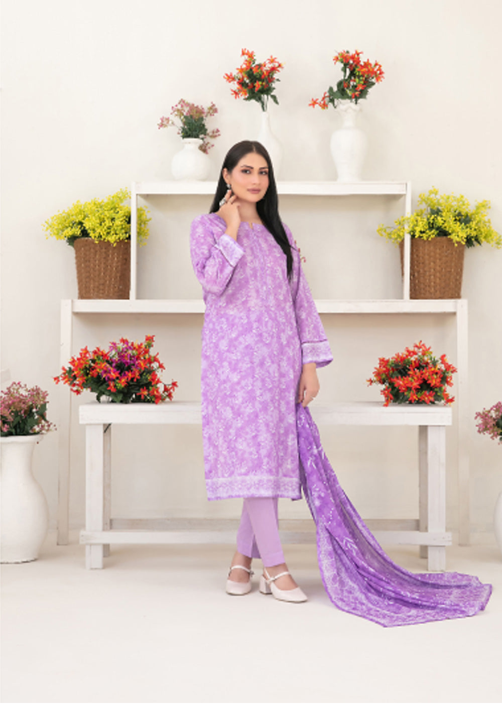 TWD-2277 Readymade Mizna Tawakkal Lawn Suit 2025 - Memsaab Online