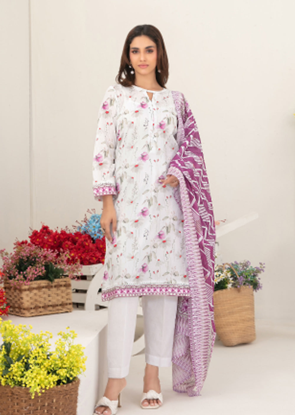 TWD-2282 Readymade Mizna Tawakkal Lawn Suit 2025 - Memsaab Online
