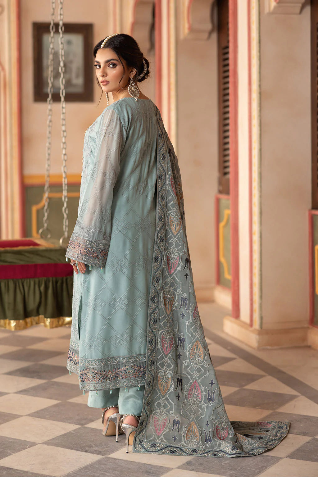 T-302- Readymade- DASTAN BY RAMSHA Premium Chiffon Suit 2025 - Memsaab Online