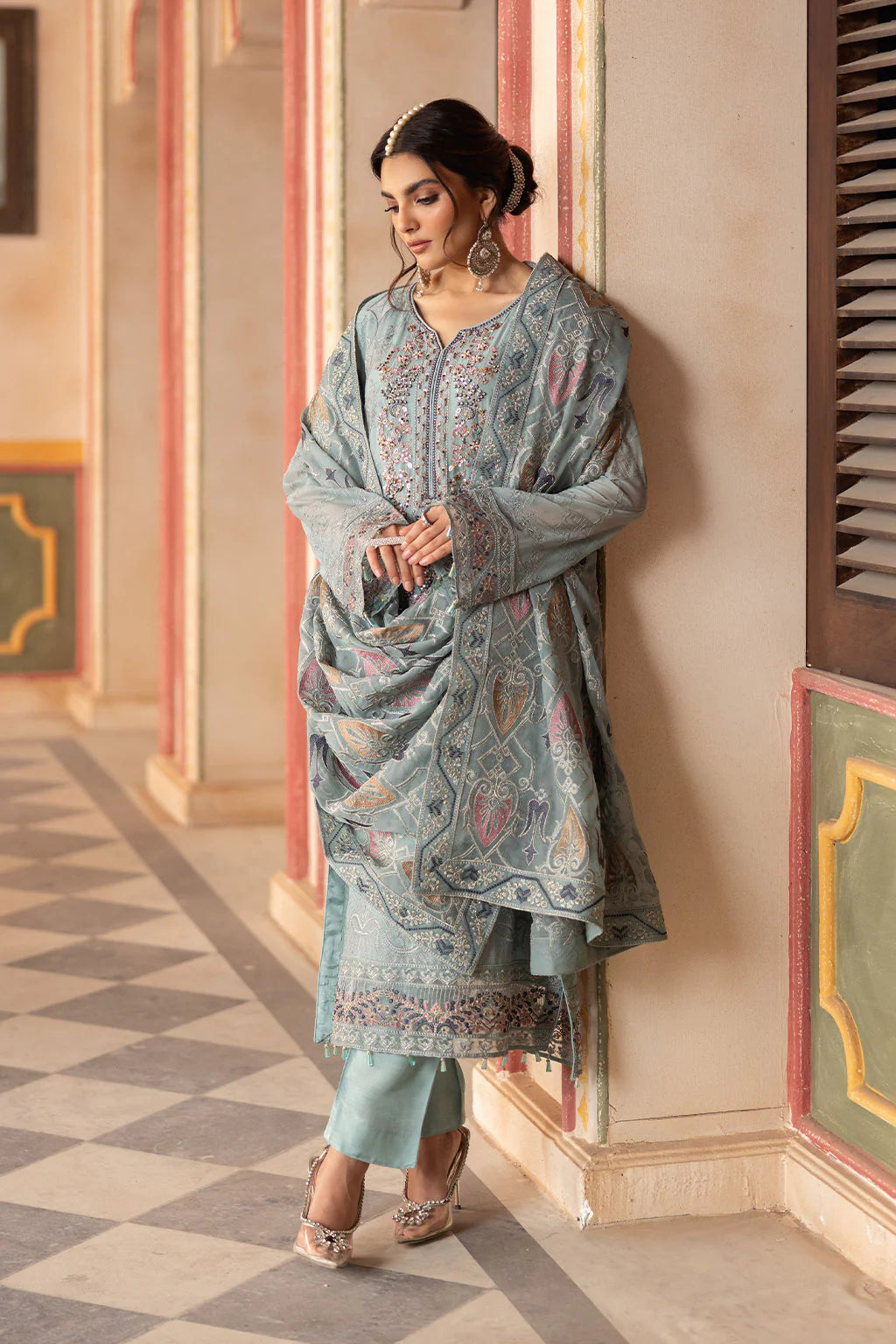 T-302- Readymade- DASTAN BY RAMSHA Premium Chiffon Suit 2025 - Memsaab Online