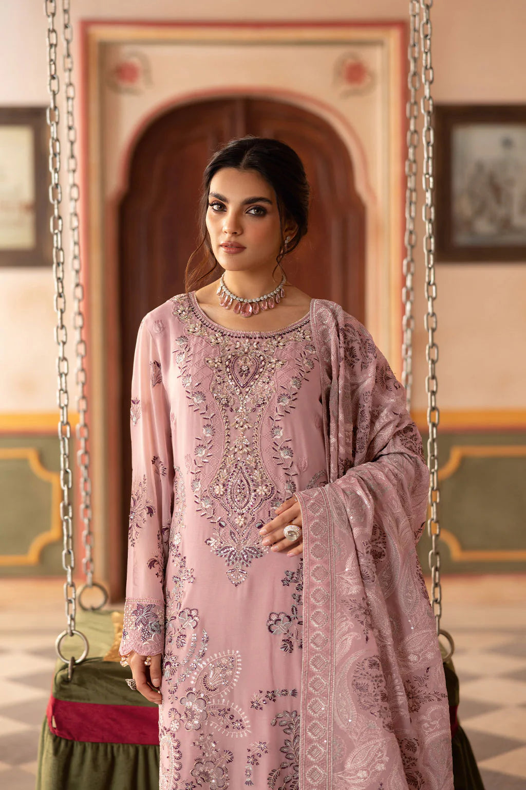 T-303- Readymade- DASTAN BY RAMSHA Premium Chiffon Suit 2025 - Memsaab Online