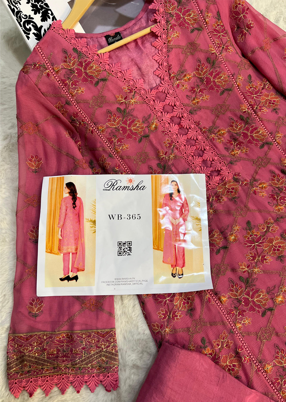 WA-365-D - Readymade - Ramsha Suit 2024 - Memsaab Online