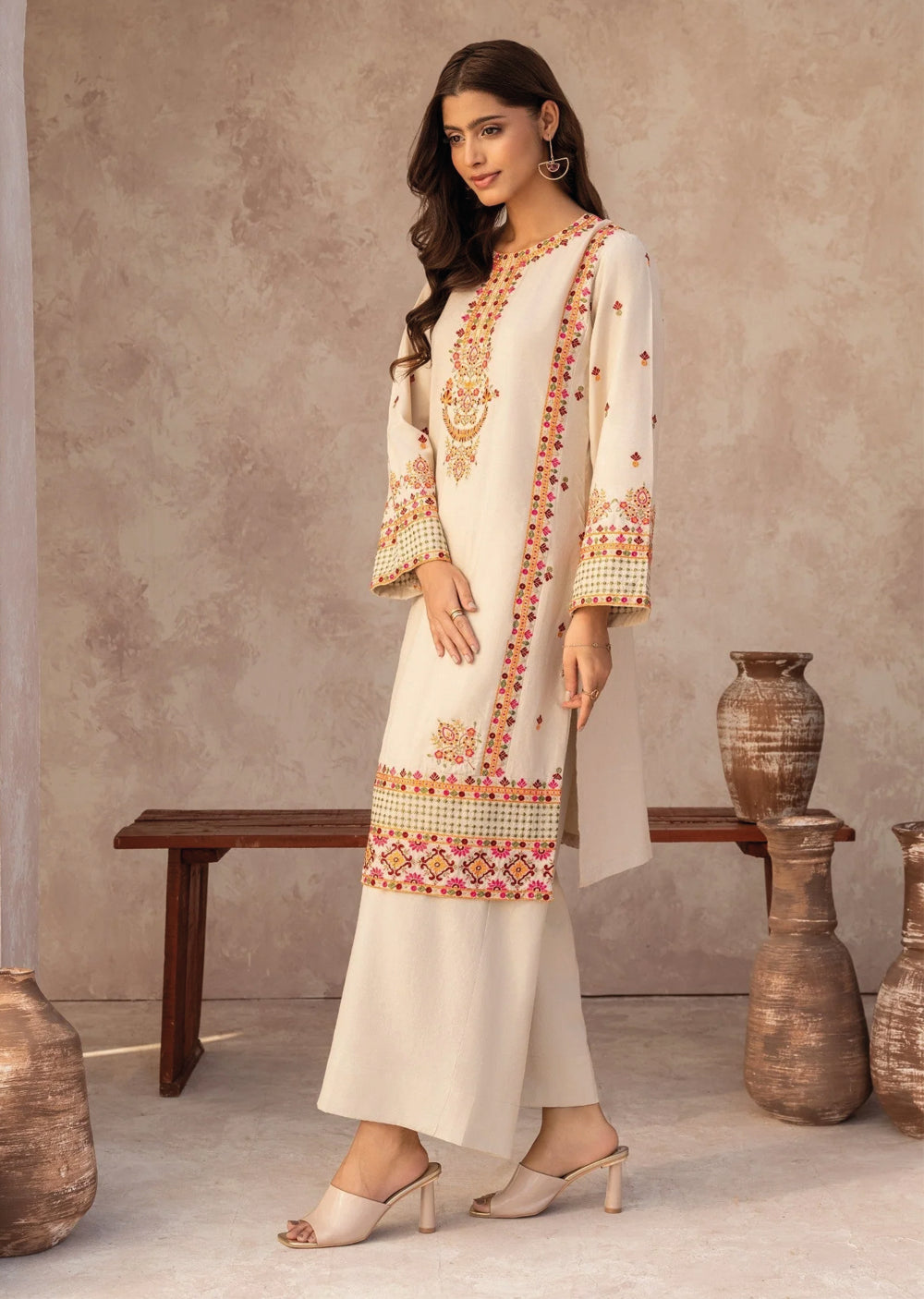 MSBMT-24 -Dilruba - Off White - Readymade Outfit - 1 Piece Suit 2025 - Memsaab Online