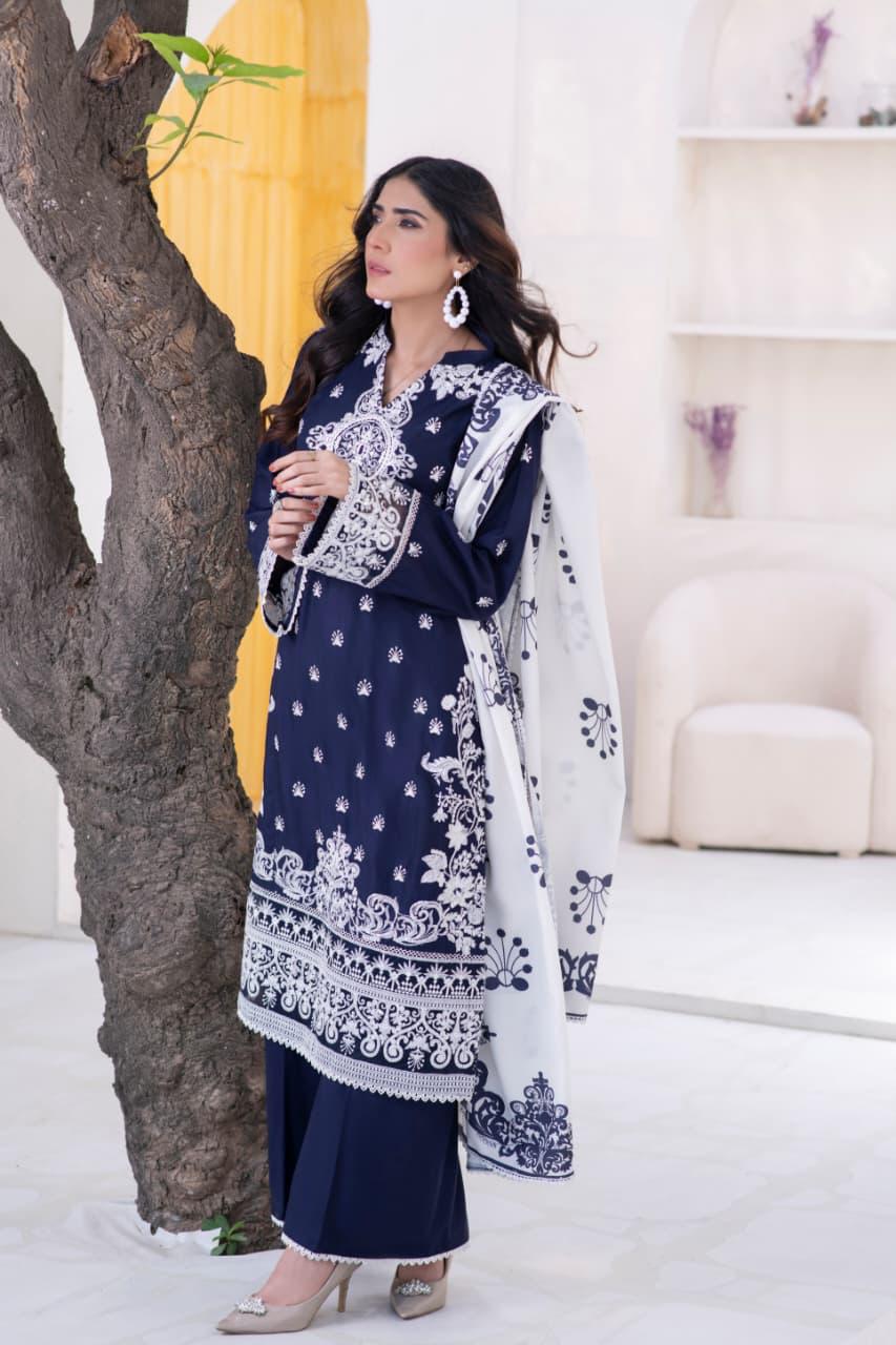 HRM15 - Readymade Memsaab Formal LINEN Suit 2025 - Memsaab Online