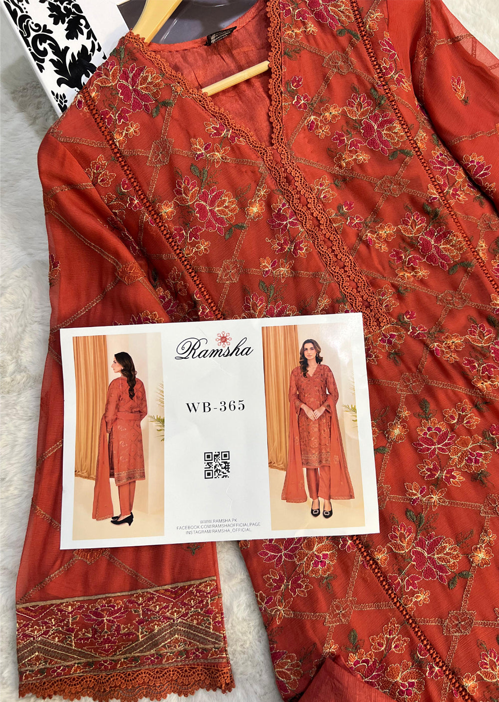 WA-365-E - Readymade - Ramsha Suit 2024 - Memsaab Online