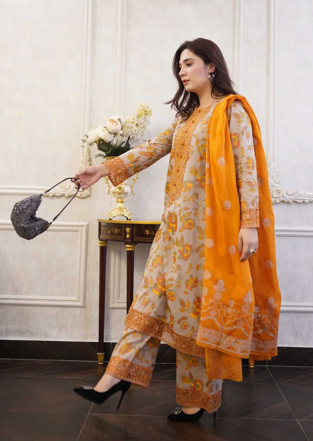 Merium Pervaiz - Emilia- Readymade Lawn Suit - Memsaab Online