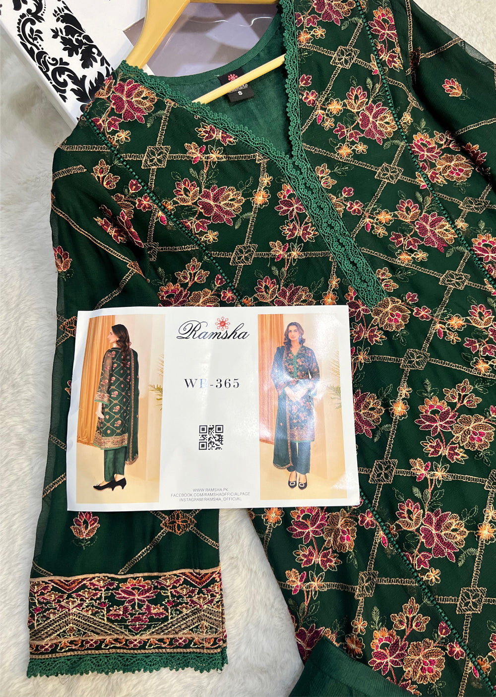 WA-365-F - Readymade - Ramsha Suit 2024 - Memsaab Online