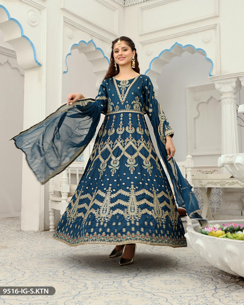 9516 Readymade Katan Silk Suit – Memsaab