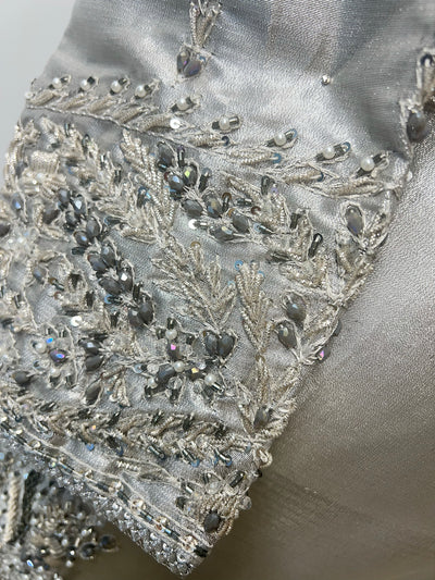 SRB1409-Readymade Grey Le Roux - Wedding Sharara Dress - Memsaab Online