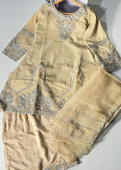 KLD326 Omera - Gold Readymade Cotton net suit - Memsaab Online