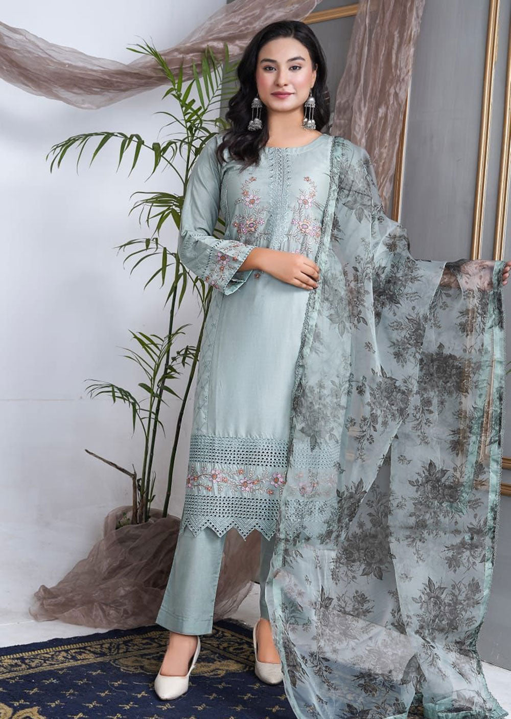 ASK804-D - Readymade Cotton Suit - Memsaab Online
