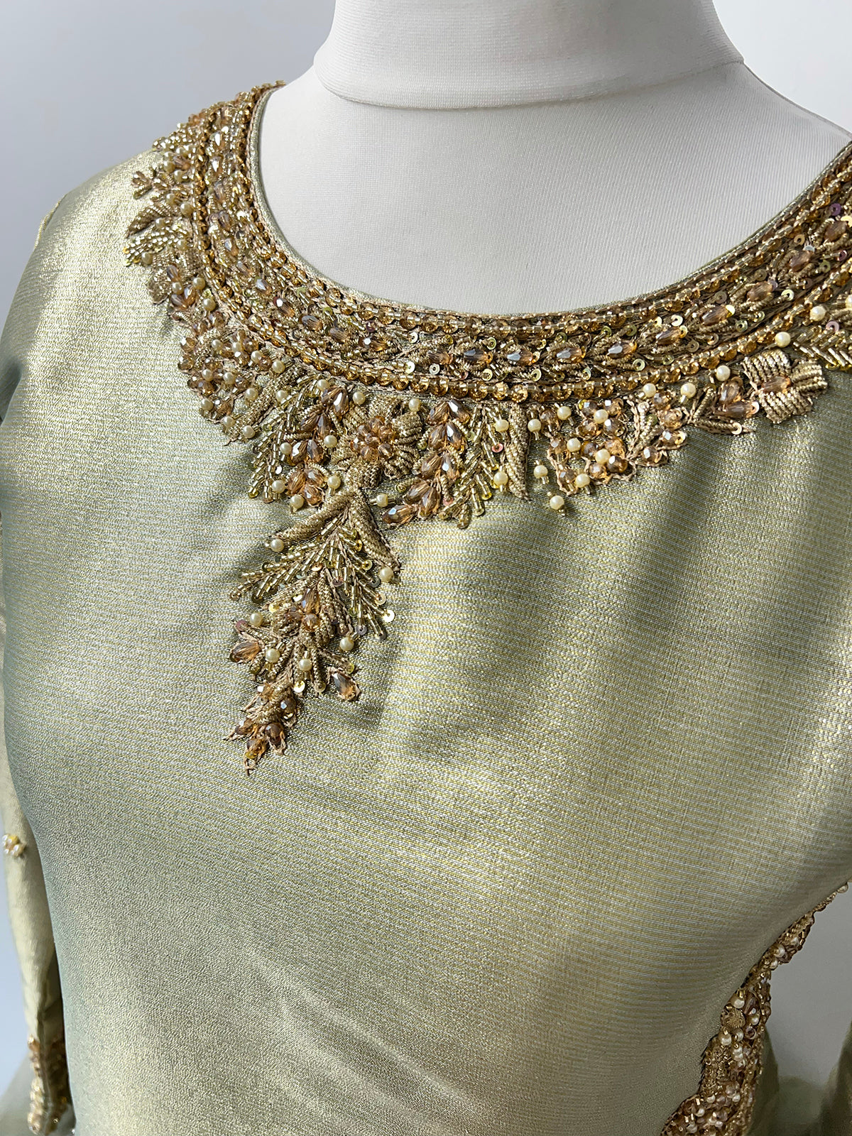 SRB1408 - Saiyaara - Sage Green Sehrish B Designer - Memsaab Online