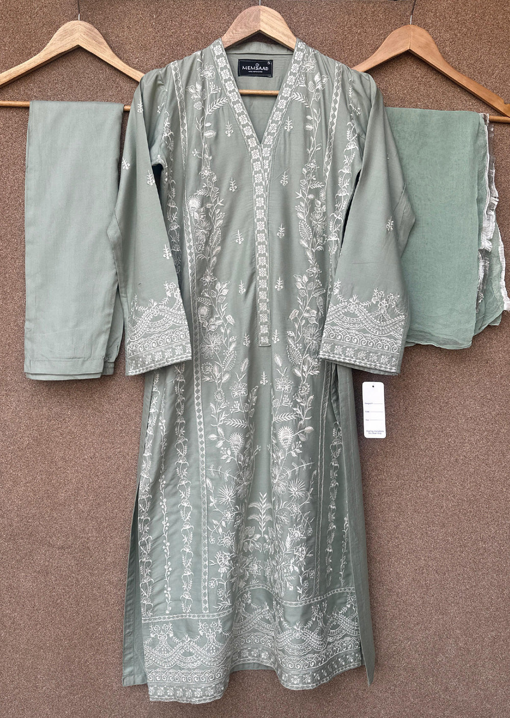 HK297 - Green - Readymade - Mother & Daughter Linen Outfit 2025 - Memsaab Online