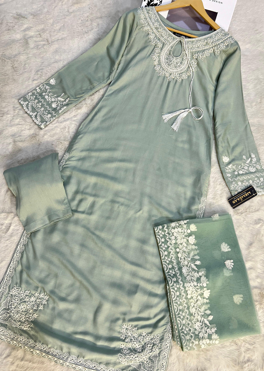 HK286 - Ima - Mint Linen Suit - Memsaab Online