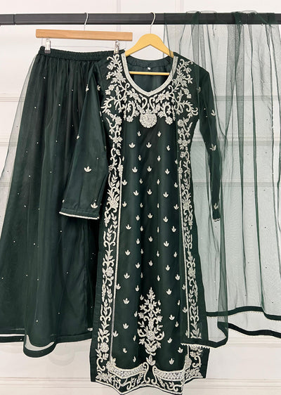 RH2105 Reha -Green Fancy Net Outfit - Memsaab Online