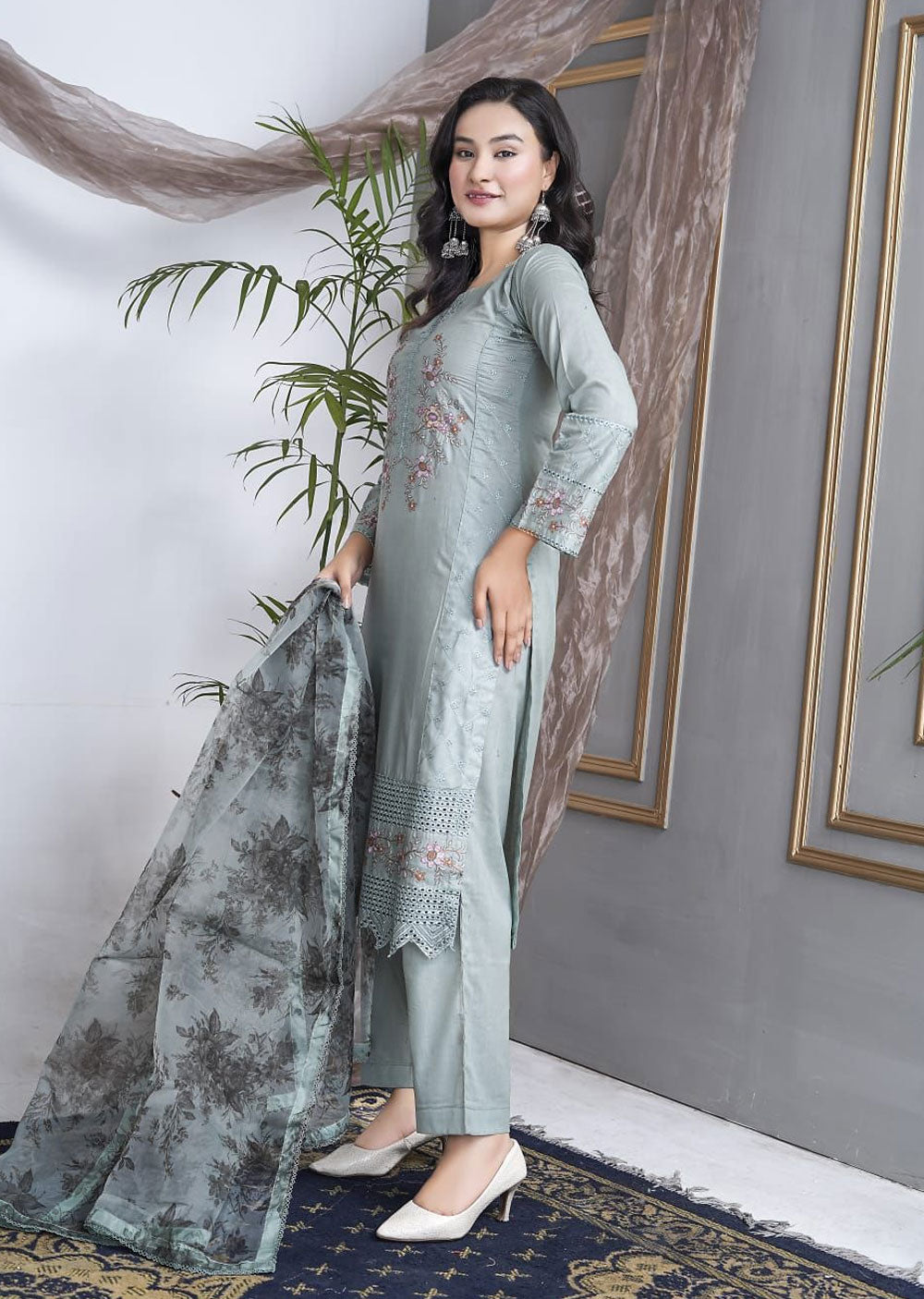 ASK804-D - Readymade Cotton Suit - Memsaab Online