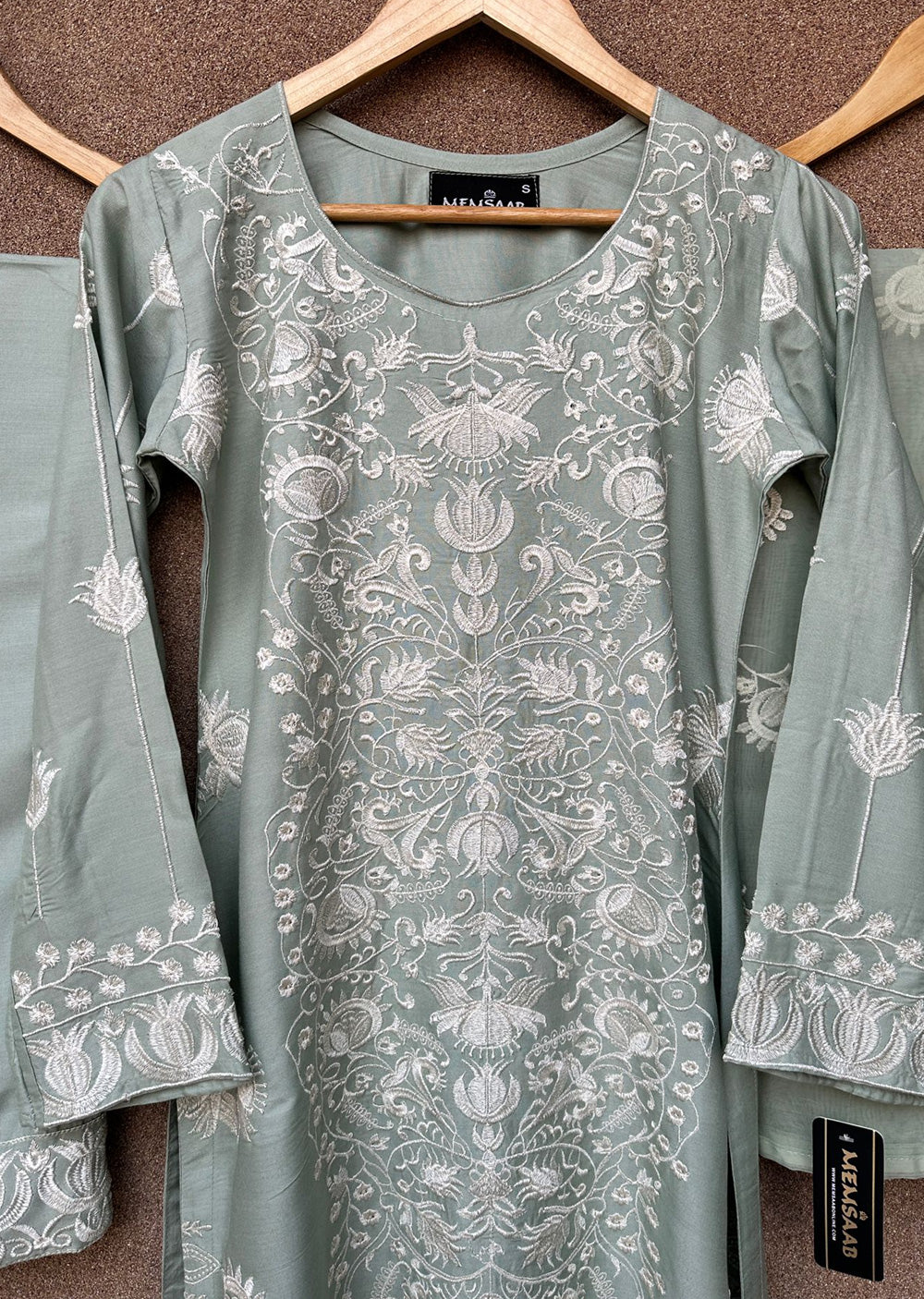 HK300 - Green - Readymade - Mother & Daughter Linen Outfit 2025 - Memsaab Online