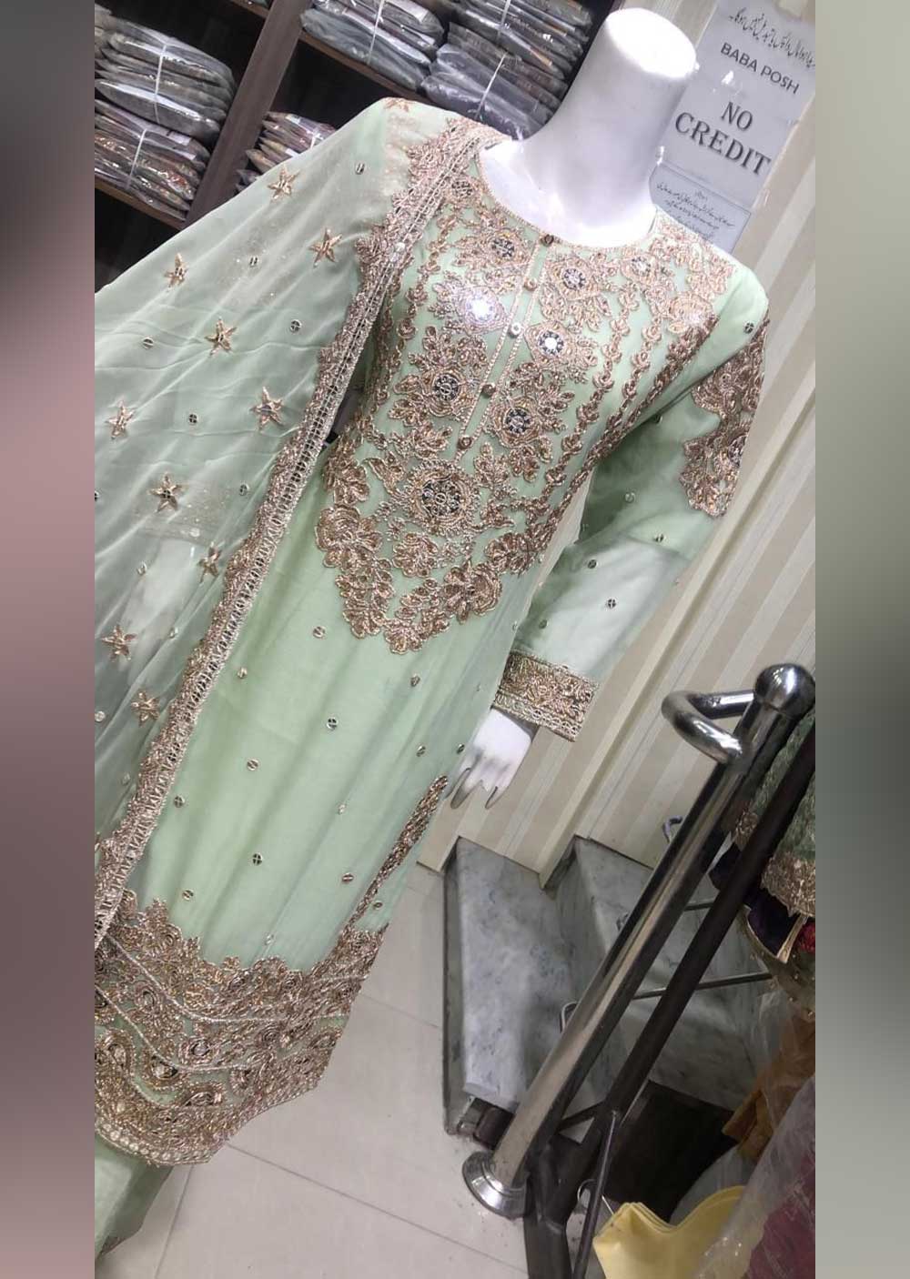 SHAZ6570 Green Readymade Mother & Daughter Suit - Memsaab Online