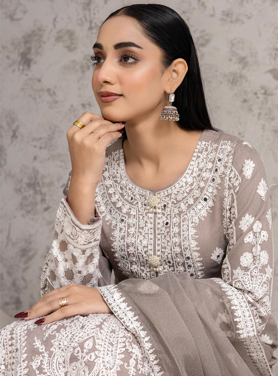 RGZ7103 - Rangz Organza Suit - Memsaab Online