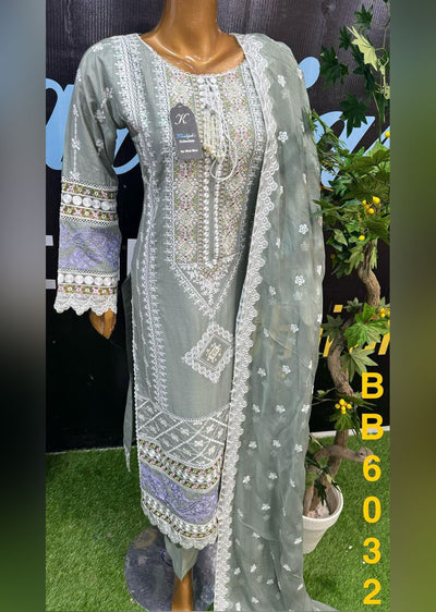 ASK801 Readymade Mint Cotton Suit - Memsaab Online