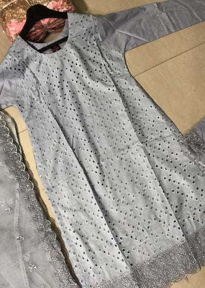 BP1011 Grey Readymade Cotton Suit - Memsaab Online