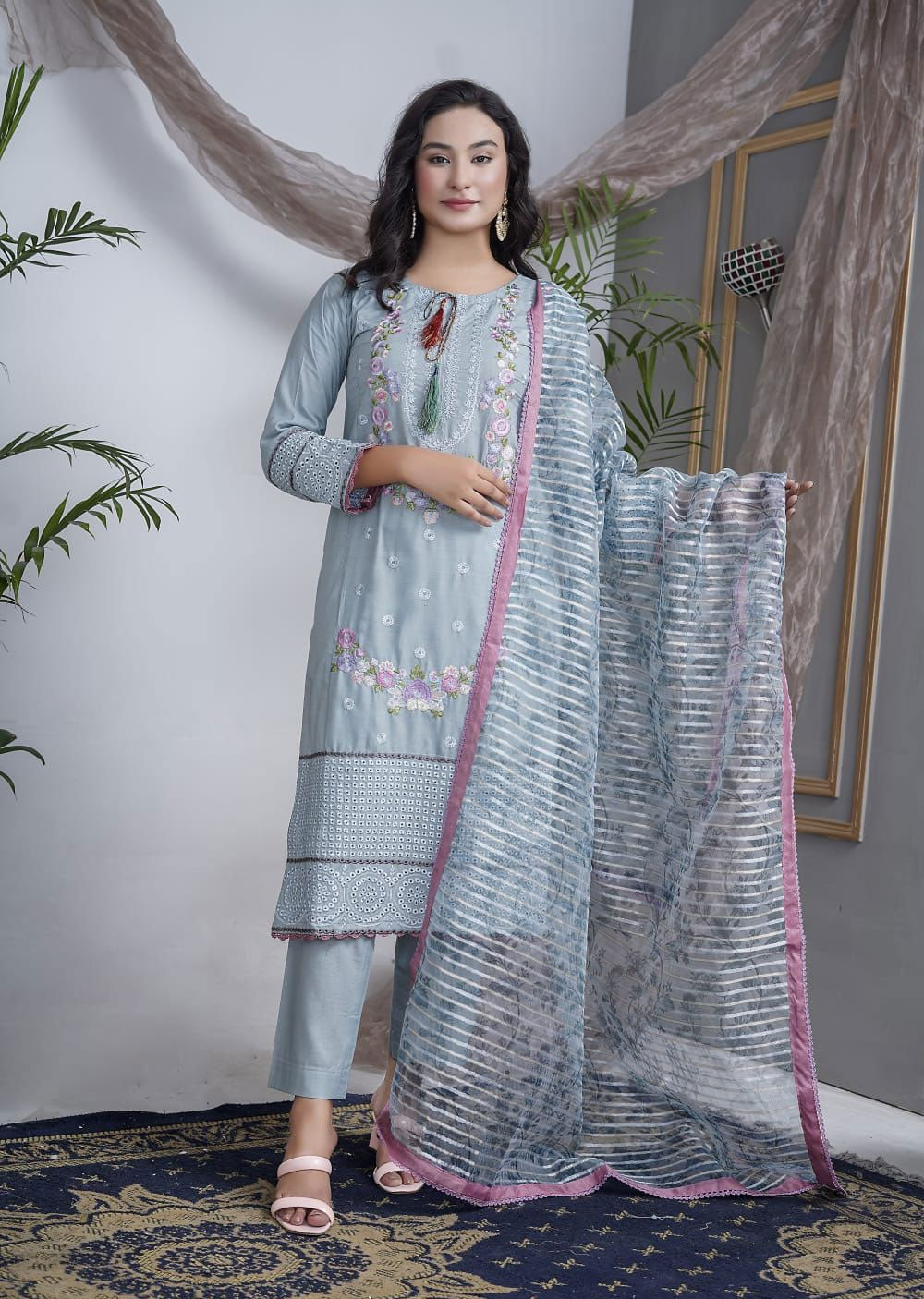 ASK802-A Readymade Cotton Suit - Memsaab Online